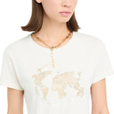 T-shirt donna con stampa laminata