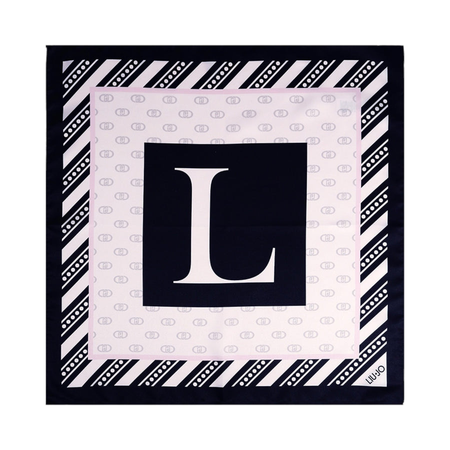 Foulard donna nero lettera L