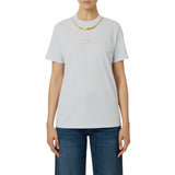 T-shirt donna in jersey di cotone con collana