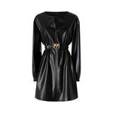 Abito donna corto effetto pelle