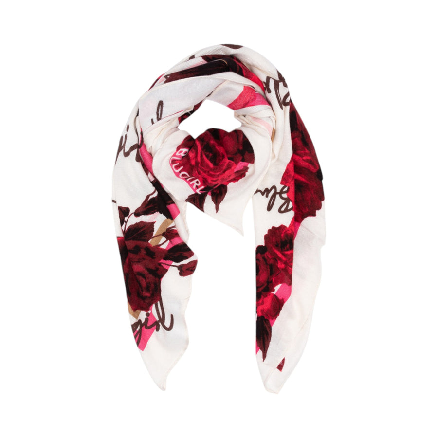 Foulard donna con stampa logo e rose