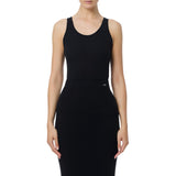 Top donna in lana con micro-logo jacquard