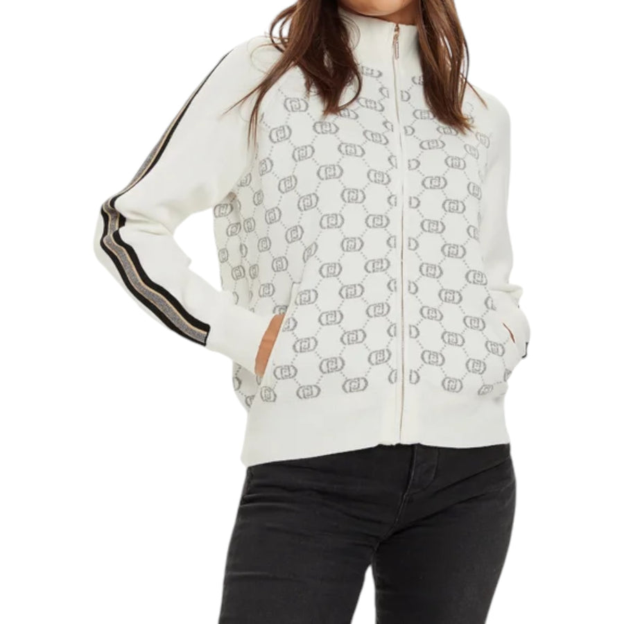 Cardigan donna con logo monogram