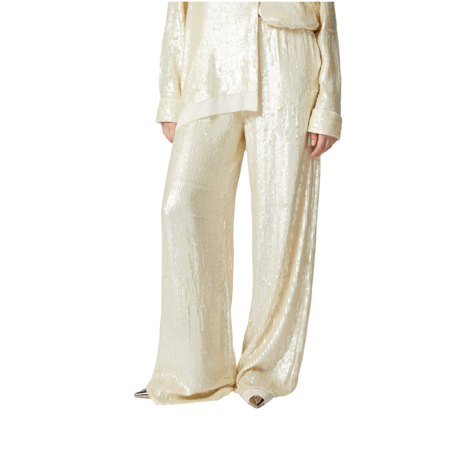 Pantaloni donna palazzo con paillettes