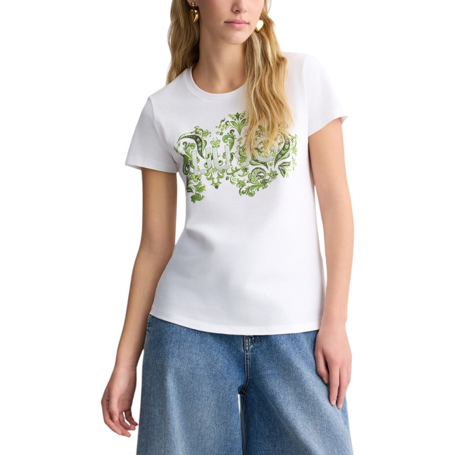 T-shirt donna con stampa floreale