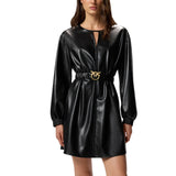 Abito donna corto effetto pelle