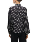 Blusa donna collo alto a pois