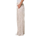 Pantaloni donna con ricamo a filo con canottiglie