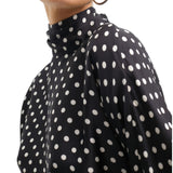 Blusa donna collo alto a pois