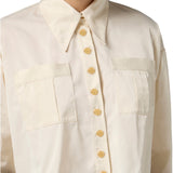 Camicia donna in tessuto vela con tasche