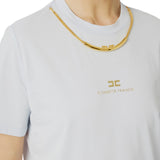 T-shirt donna in jersey di cotone con collana