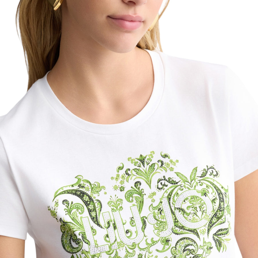 T-shirt donna con stampa floreale