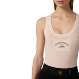 Top donna in maglia con logo