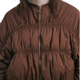 Piumino donna corto over con sciarpa removibile