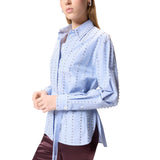 Camicia donna  a righe con decorazione gioiello