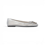 Ballerine donna traforate in nappa laminata
