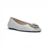Ballerine donna traforate in nappa laminata