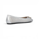 Ballerine donna traforate in nappa laminata