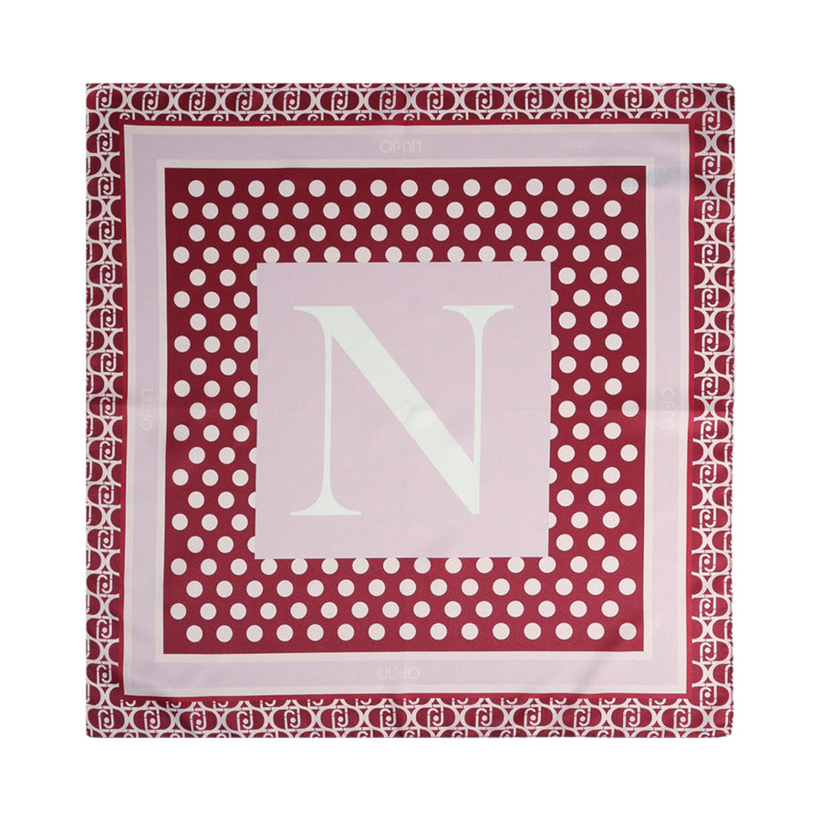 Foulard donna rosso lettera N