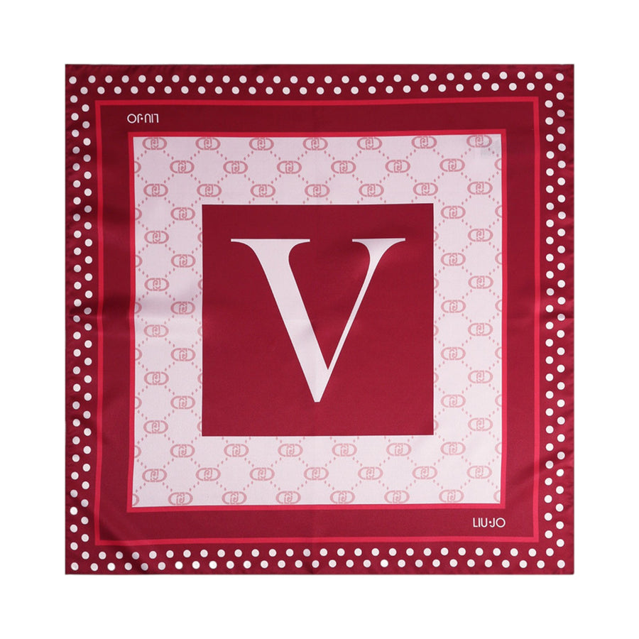 Foulard donna rosso lettera V