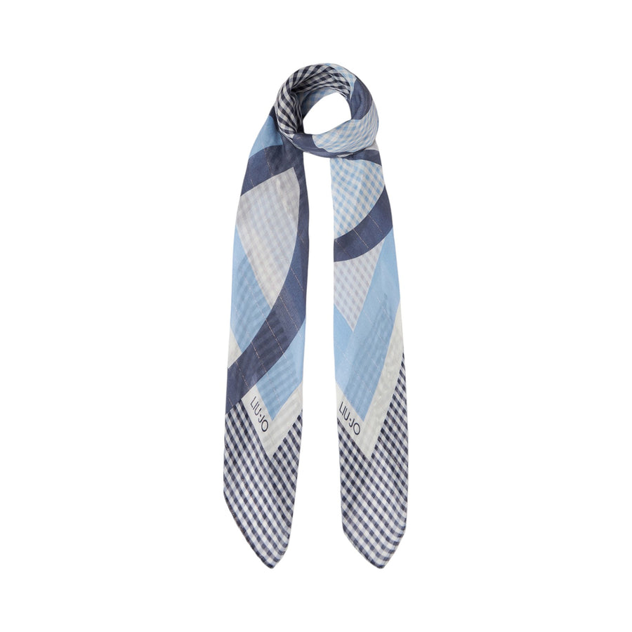 Foulard donna con stampa check e logo