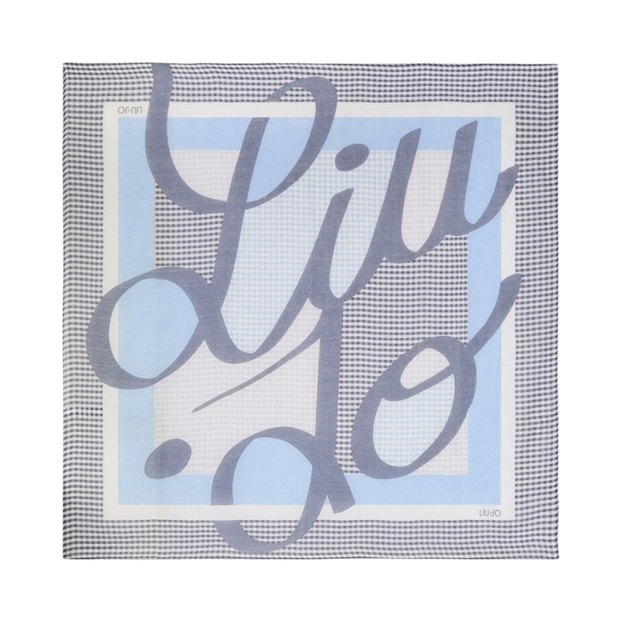 Foulard donna con stampa check e logo