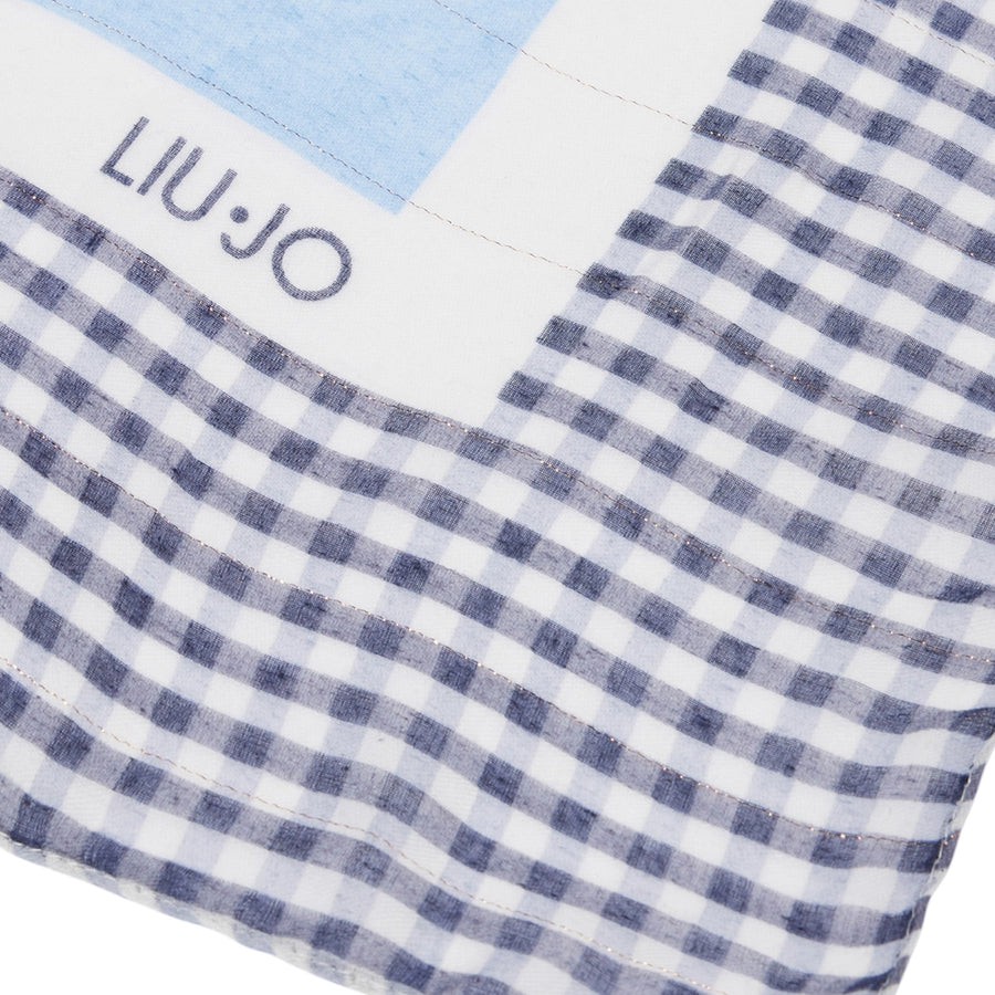 Foulard donna con stampa check e logo