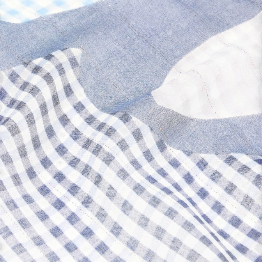 Foulard donna con stampa check e logo