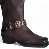 Stivali donna texani in pelle