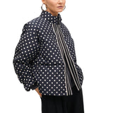 Giacca donna a vento corta trapuntata a pois