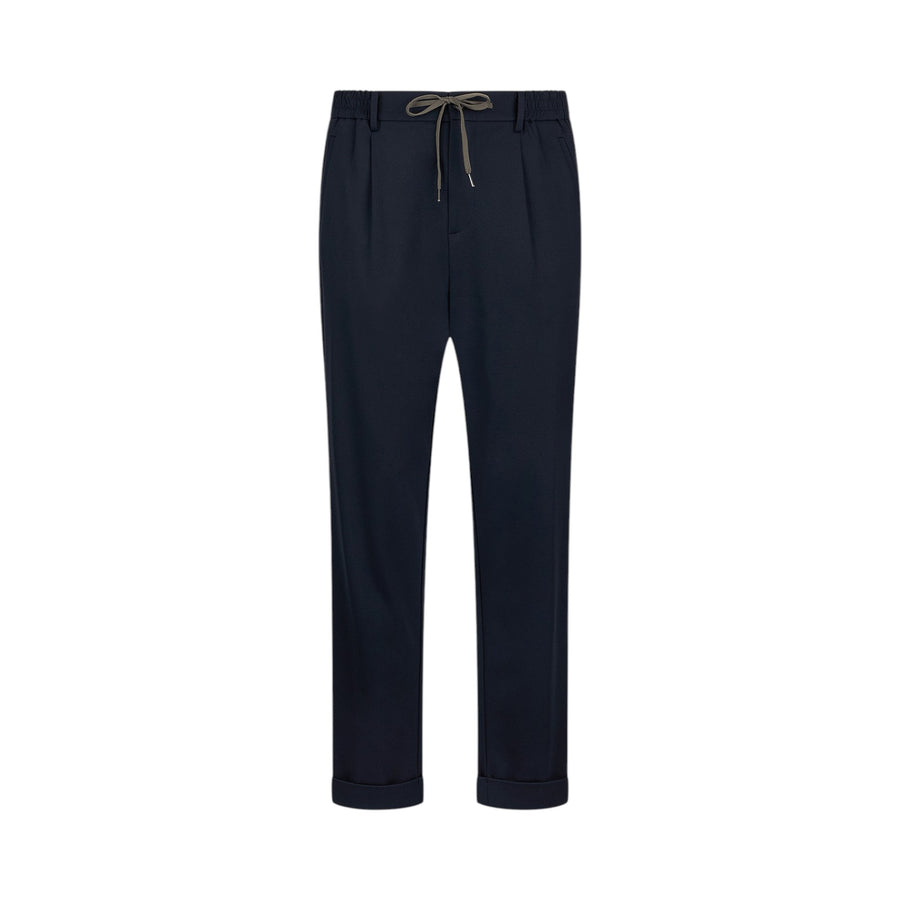 Pantaloni uomo blu scuro con pinces