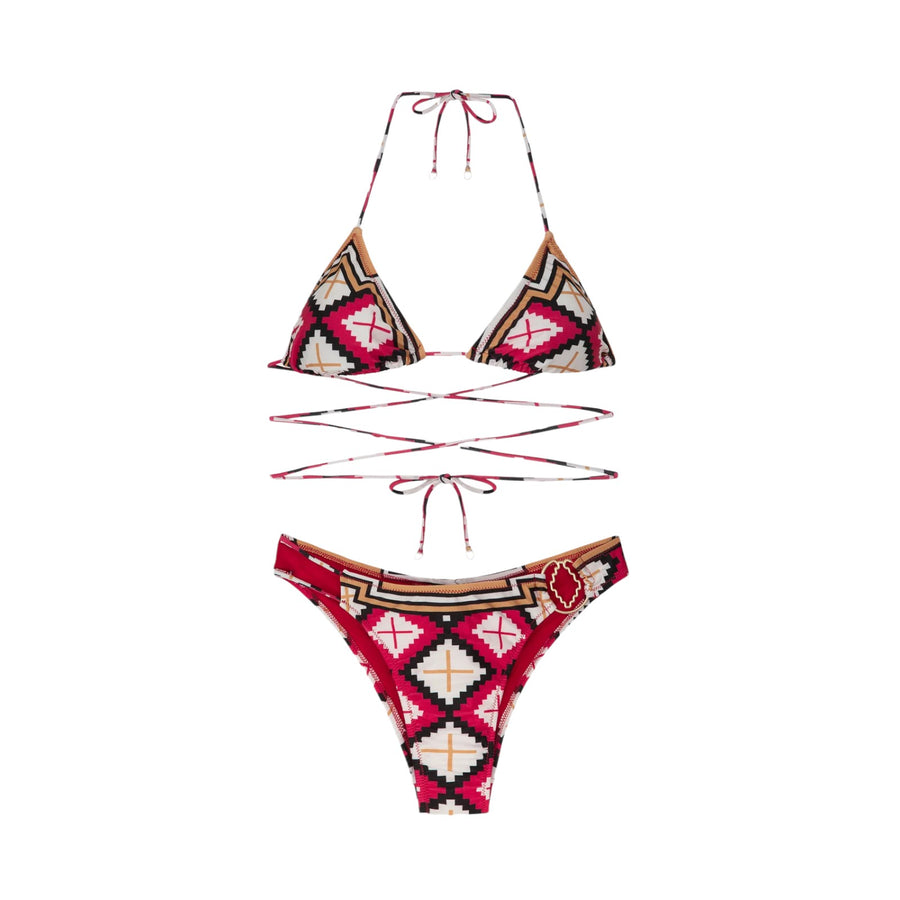 Bikini donna triangolo e slip fisso guarda pampa