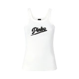 Canotta donna con ricamo PINKO e strass