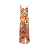 Abito donna lungo con frange e stampa Botanic Garden