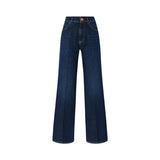 Jeans donna wide leg con piega stirata
