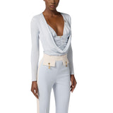 Maglia donna in jersey crêpe con logo gioiello