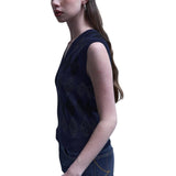 Gilet donna di maglia jacquard con disegno rombi