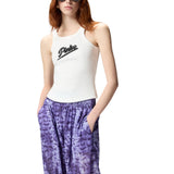 Canotta donna con ricamo PINKO e strass