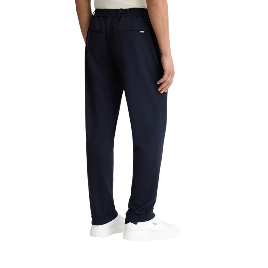 Pantaloni uomo blu scuro con pinces