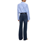 Jeans donna wide leg con piega stirata