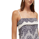 Abito donna lungo con stampa pizzo