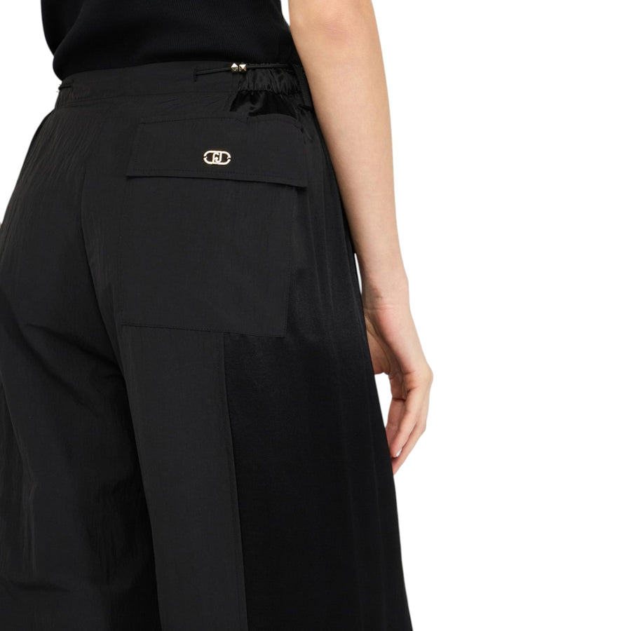 Pantaloni donna jogging in nylon e raso