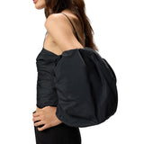 Top donna corto con maniche a palloncino