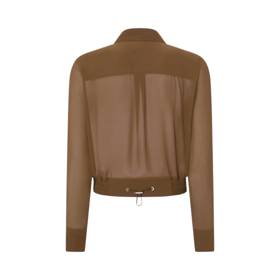 Camicetta donna leggera linea bomber in georgette