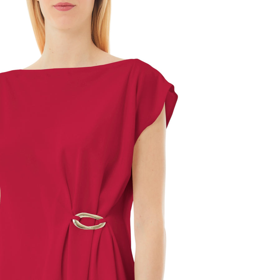 Abito donna corto con drappeggio