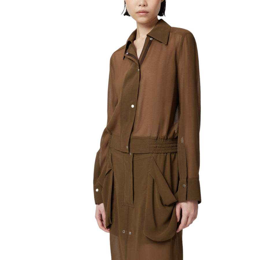 Camicetta donna leggera linea bomber in georgette