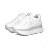 Sneakers donna super platform in pelle