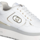 Sneakers donna super platform in pelle