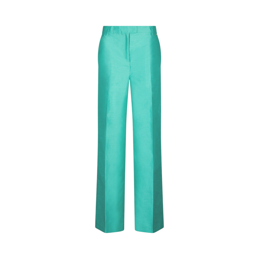 Pantaloni donna lunghi verdi in shantung