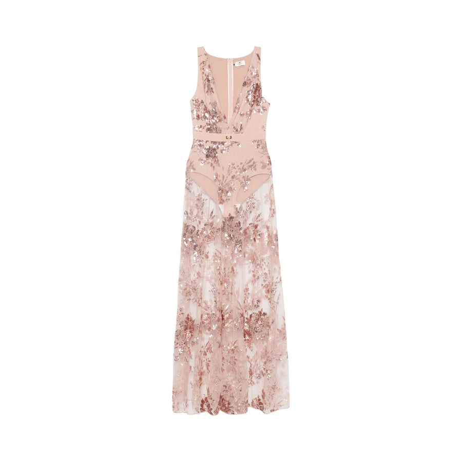 Abito donna Red Carpet in jersey con paillettes ricamate